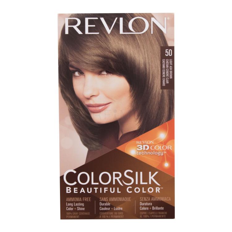 Revlon Colorsilk Beautiful Color Βαφή μαλλιών για γυναίκες Απόχρωση 50 Light Ash Brown Σετ