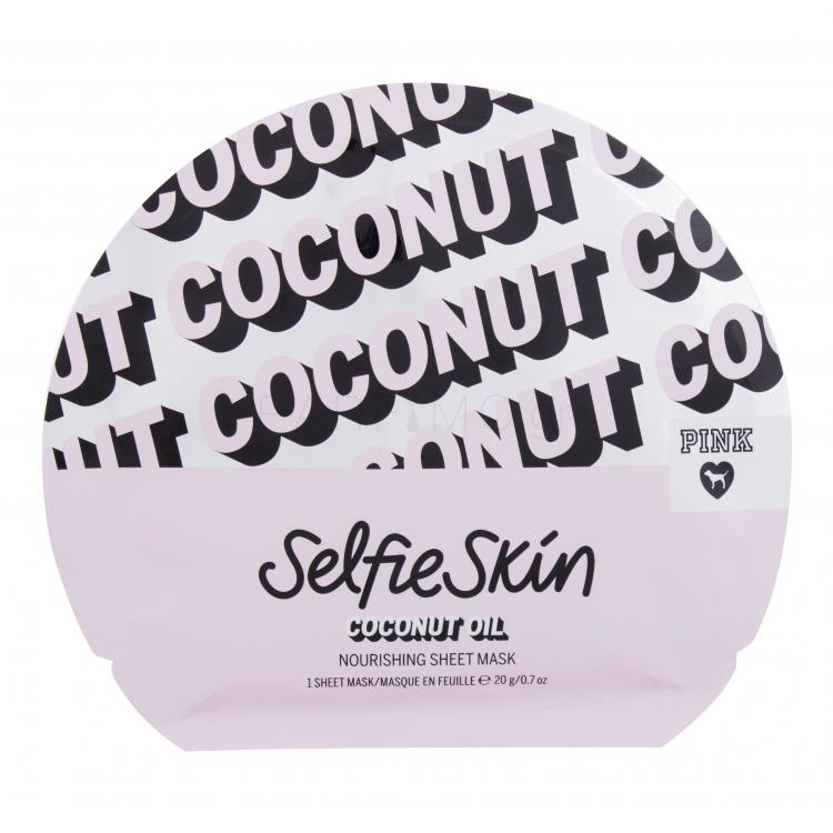 Pink Selfie Skin Coconut Oil Sheet Mask Μάσκα προσώπου για γυναίκες 1 τεμ