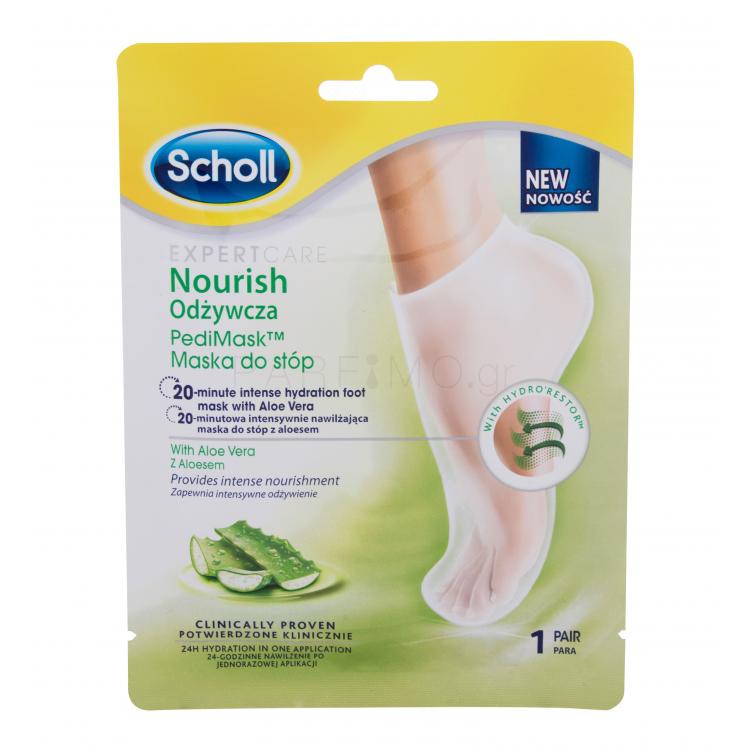 Scholl Expert Care Nourishing Foot Mask Aloe Vera Μάσκα ποδιών για γυναίκες 1 τεμ