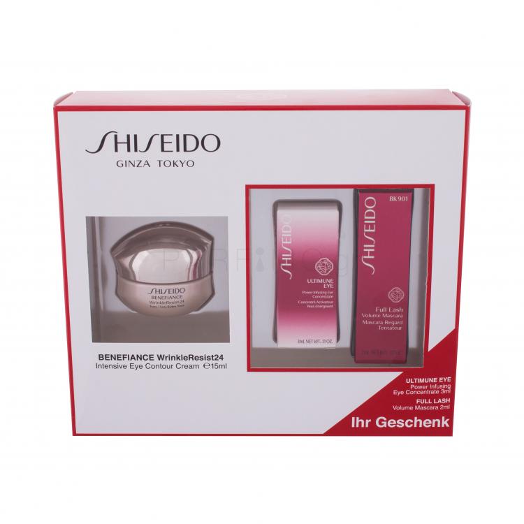 Shiseido Benefiance Wrinkle Resist 24 Σετ δώρου κρέμα ματιών Benefiance Wrinkle Resist 24 Intensive Eye Contour Cream 15 ml + ορός ματιών Ultimune Eye Power Infusing Eye Concentrate 3 ml + μάσκαρα Full Lash Volume Mascara 2 ml BK901 Black