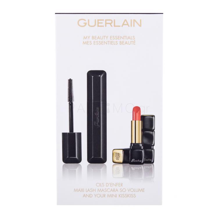 Guerlain Maxi Lash So Volume Set Σετ δώρου μάσκαρα 8,5 ml + κραγιόν KissKiss Shaping Cream Lip Colour 1,4 g 344 Sexy Coral