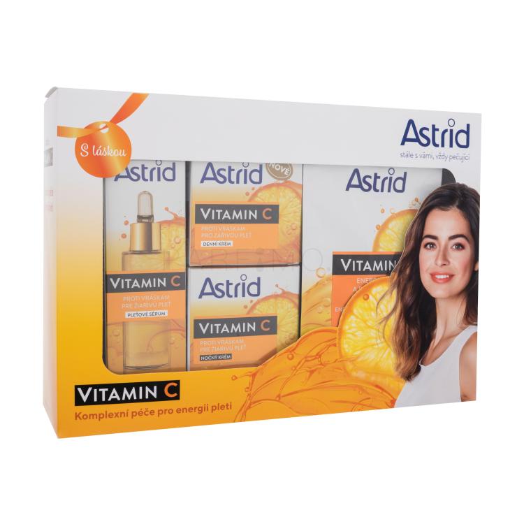 Astrid Vitamin C Σετ δώρου Ορός προσώπου Vitamin C Serum 30 ml + κρέμα προσώπου ημέρας Vitamin C Day Cream 50 ml + κρέμα προσώπου νύχτας Vitamin C Night Cream 50 ml + μάσκα Vitamin C Energizing Textile Mask 20 ml