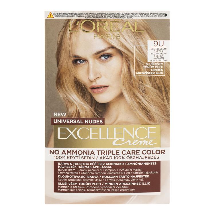 L&#039;Oréal Paris Excellence Creme Triple Protection Βαφή μαλλιών για γυναίκες 48 ml Απόχρωση 9U Very Light Blond