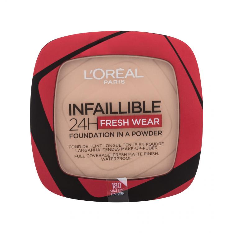 L&#039;Oréal Paris Infaillible 24H Fresh Wear Foundation In A Powder Make up για γυναίκες 9 gr Απόχρωση 180 Rose Sand