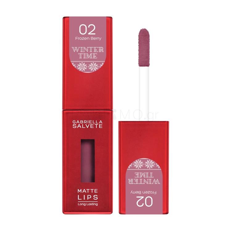 Gabriella Salvete Winter Time Matte Lips Κραγιόν για γυναίκες 4,5 ml Απόχρωση 02 Frozen Berry