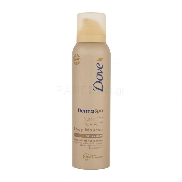 Dove Derma Spa Summer Revived Body Mousse Self Tan για γυναίκες 150 ml Απόχρωση Fair To Medium