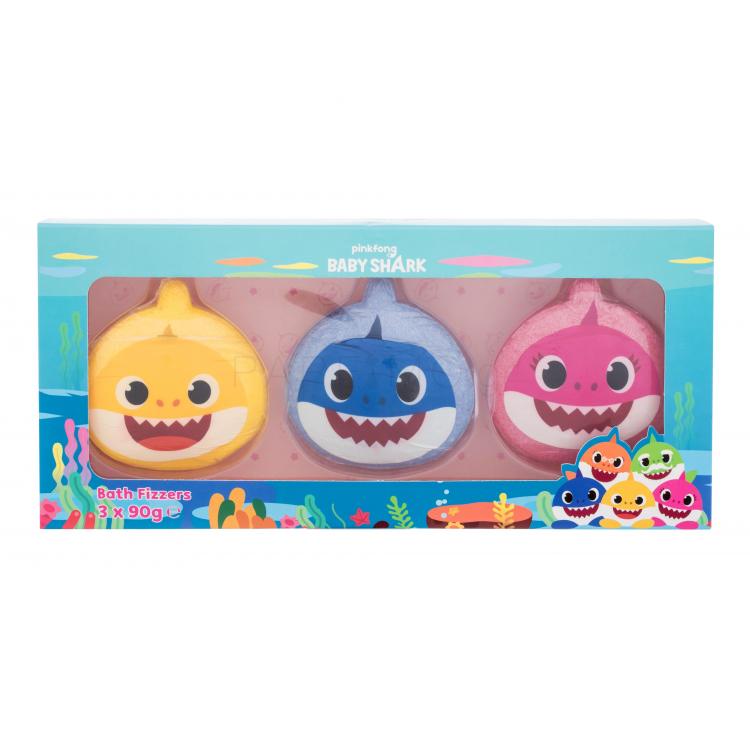 Pinkfong Baby Shark Bath Fizzers Kit Σετ δώρου Διαλυτό δισκίο μπάνιου 3 x 90 g