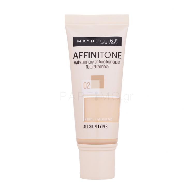 Maybelline Affinitone Make up για γυναίκες 30 ml Απόχρωση 02 Light Porcelain