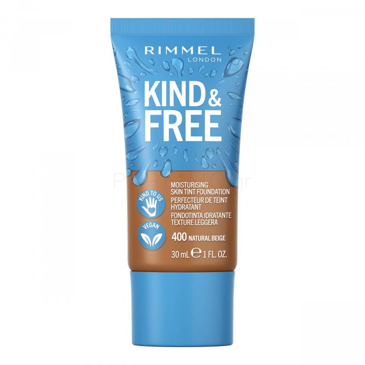 Rimmel London Kind &amp; Free Skin Tint Foundation Make up για γυναίκες 30 ml Απόχρωση 400 Natural Beige