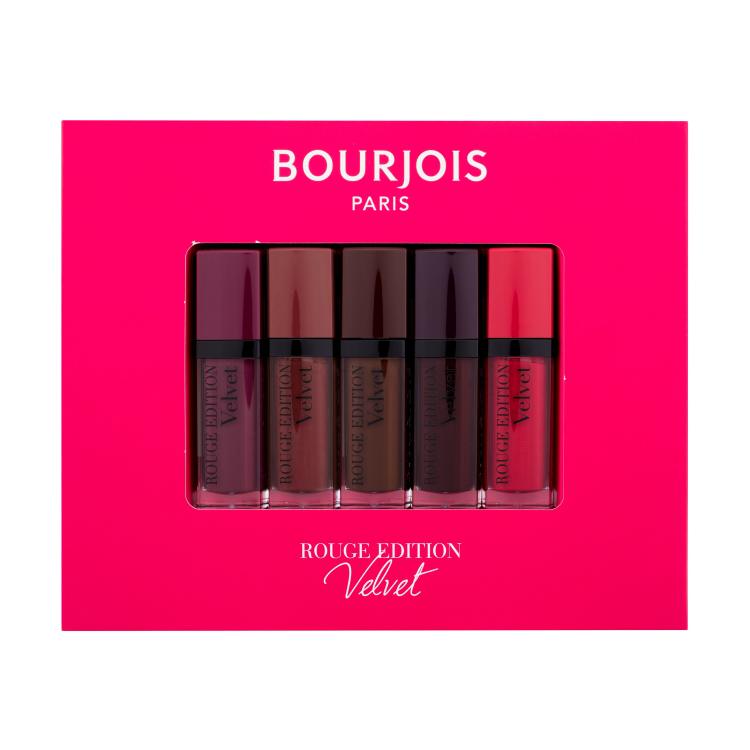BOURJOIS Paris Rouge Edition Velvet Σετ δώρου Κραγιόν 7,7 ml + κραγιόν 7,7 ml 25 Berry Chic + κραγιόν 7,7 ml 23 Chocolat Corset + κραγιόν 7,7 ml 37 Ultra-Violette + κραγιόν 7,7 ml 33 Brun´Croyable
