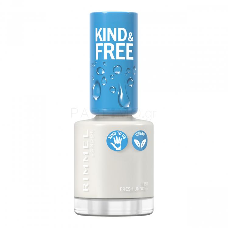 Rimmel London Kind &amp; Free Βερνίκια νυχιών για γυναίκες 8 ml Απόχρωση 151 Fresh Undone