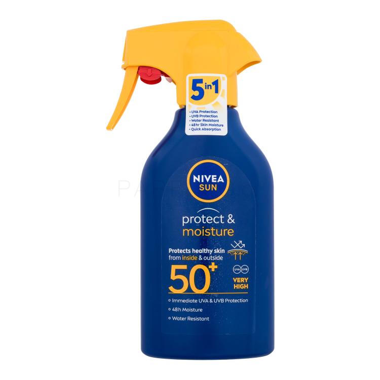 Nivea Sun Protect &amp; Moisture SPF50+ Αντιηλιακό προϊόν για το σώμα 270 ml