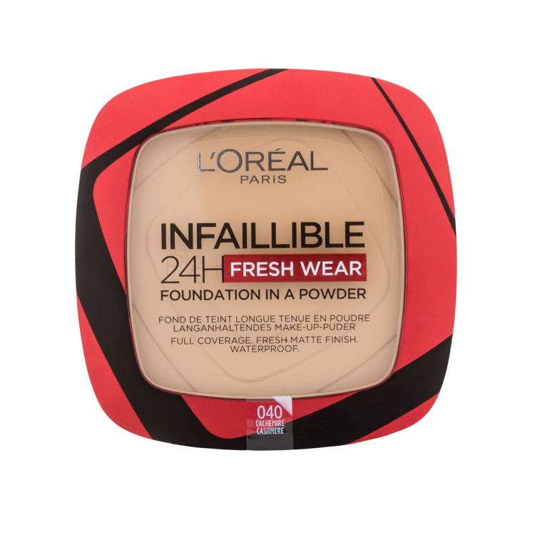 L&#039;Oréal Paris Infaillible 24H Fresh Wear Foundation In A Powder Make up για γυναίκες 9 gr Απόχρωση 040 Cashmere