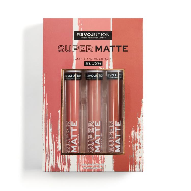 Revolution Relove Super Matte Σετ δώρου Κραγιόν Super Matte 3 x 4 ml