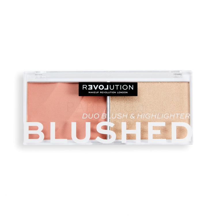 Revolution Relove Colour Play Blushed Duo Blush &amp; Highlighter Пαλέτα contouring για γυναίκες 5,8 gr Απόχρωση Sweet