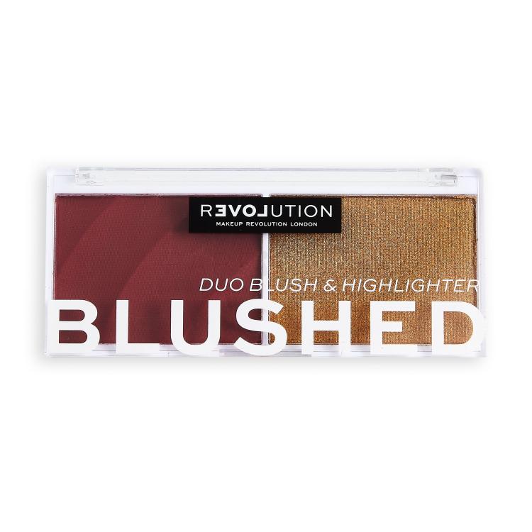 Revolution Relove Colour Play Blushed Duo Blush &amp; Highlighter Пαλέτα contouring για γυναίκες 5,8 gr Απόχρωση Wishful