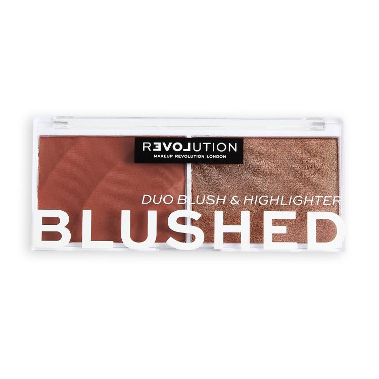 Revolution Relove Colour Play Blushed Duo Blush &amp; Highlighter Пαλέτα contouring για γυναίκες 5,8 gr Απόχρωση Baby