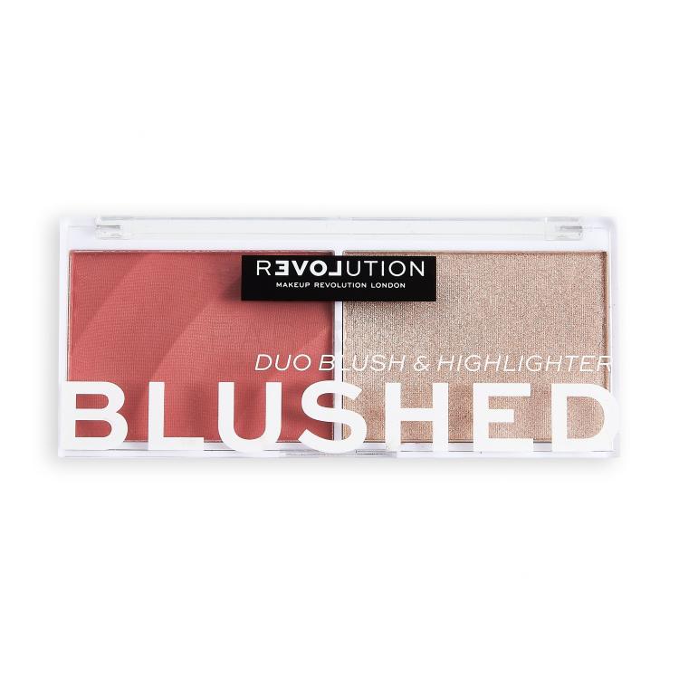 Revolution Relove Colour Play Blushed Duo Blush &amp; Highlighter Пαλέτα contouring για γυναίκες 5,8 gr Απόχρωση Cute