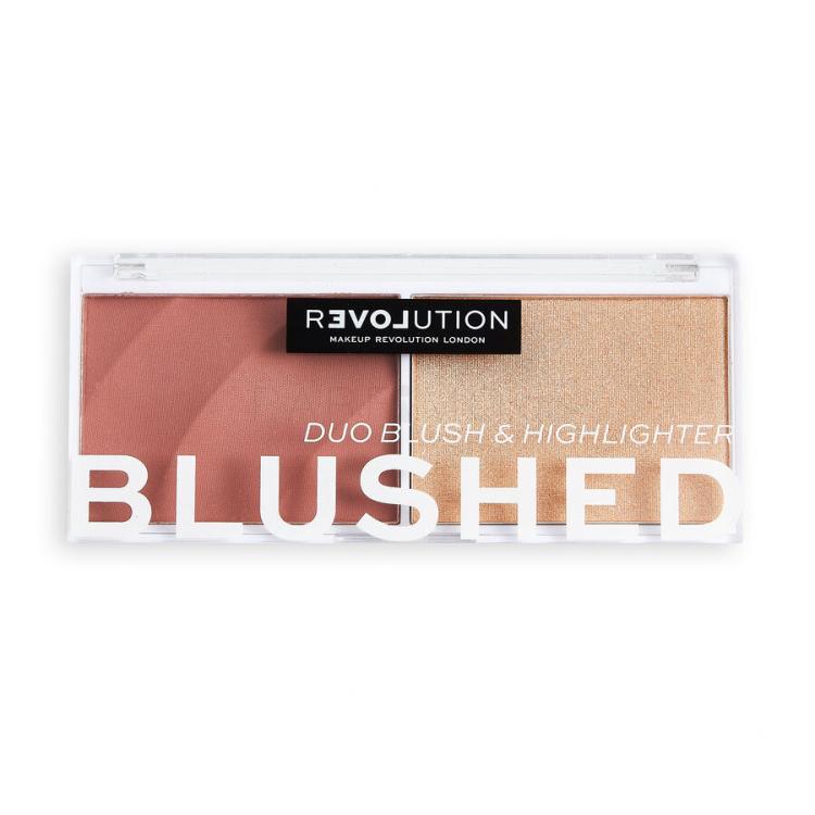 Revolution Relove Colour Play Blushed Duo Blush &amp; Highlighter Пαλέτα contouring για γυναίκες 5,8 gr Απόχρωση Kindness