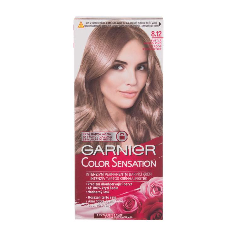 Garnier Color Sensation Βαφή μαλλιών για γυναίκες 40 ml Απόχρωση 8,12 Light Roseblonde ελλατωματική συσκευασία