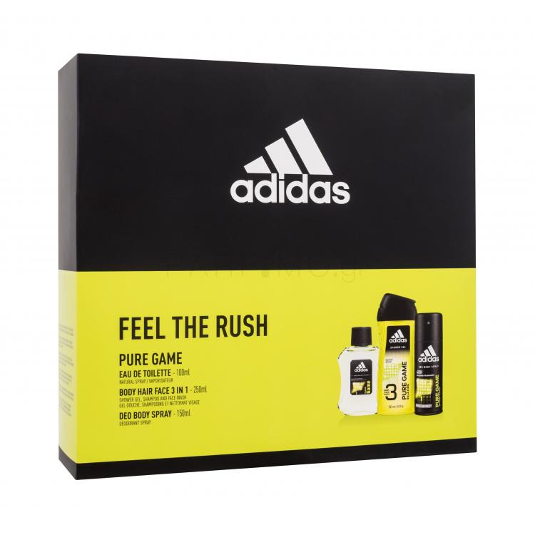 Adidas Pure Game Σετ δώρου EDT 100 ml + αφρόλουτρο 250 ml + αποσμητικό 150 ml