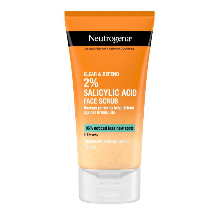 Neutrogena Clear &amp; Defend Facial Scrub Προϊόντα απολέπισης προσώπου 150 ml