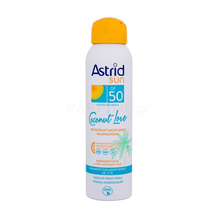 Astrid Sun Coconut Love Dry Mist Spray SPF50 Αντιηλιακό προϊόν για το σώμα 150 ml