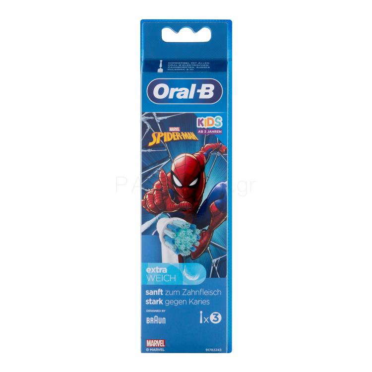 Oral-B Kids Brush Heads Spider-Man Ανταλλακτική κεφαλή για παιδιά 3 τεμ