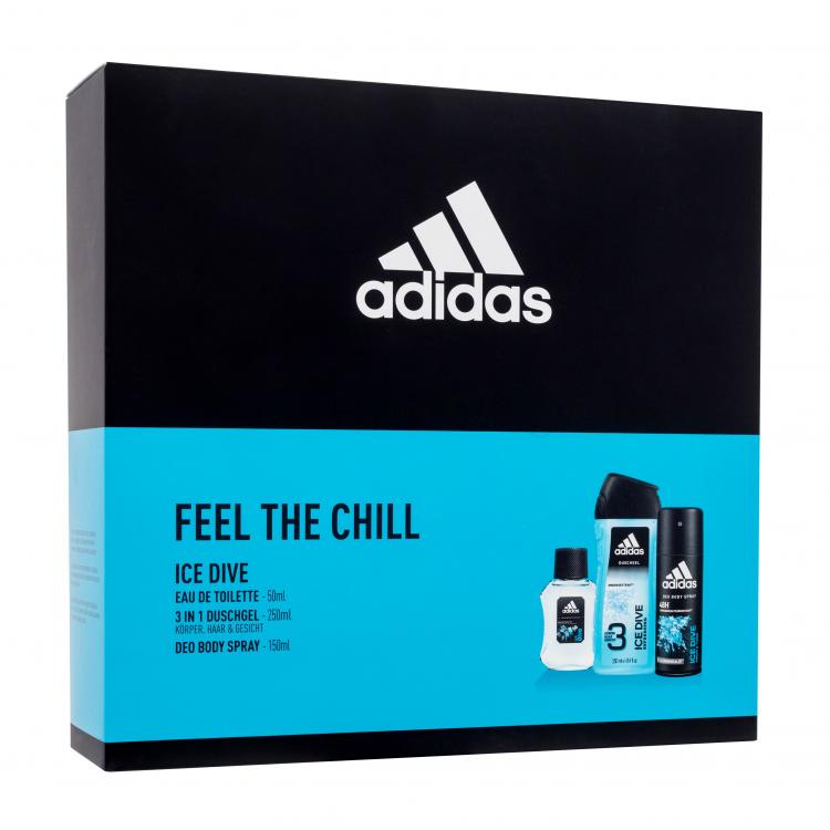 Adidas Ice Dive Σετ δώρου EDT 50ml + 150ml ασπομητικό + 250ml αφρόλουτρο