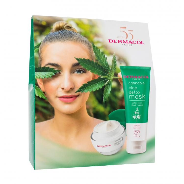 Dermacol Cannabis Gift Set Σετ δώρου Μάσκα προσώπου Cannabis Clay Detox Mask 100 ml + κρέμα προσώπου Cannabis Hydrating Cream 50 ml