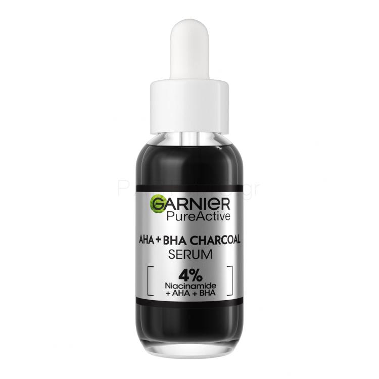 Garnier Pure Active AHA + BHA Charcoal Serum Ορός προσώπου 30 ml