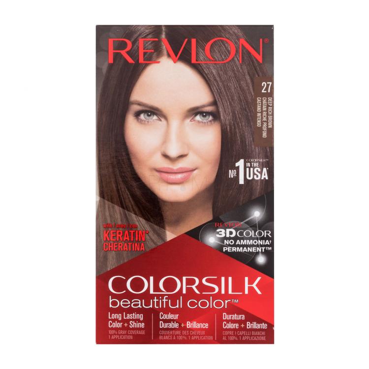 Revlon Colorsilk Beautiful Color Βαφή μαλλιών για γυναίκες Απόχρωση 27 Deep Rich Brown Σετ