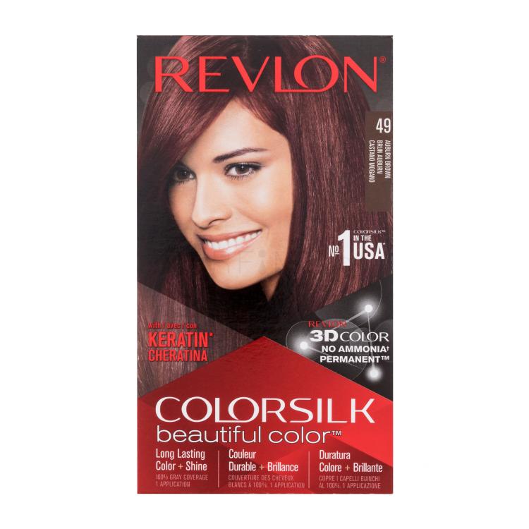 Revlon Colorsilk Beautiful Color Βαφή μαλλιών για γυναίκες Απόχρωση 49 Auburn Brown Σετ