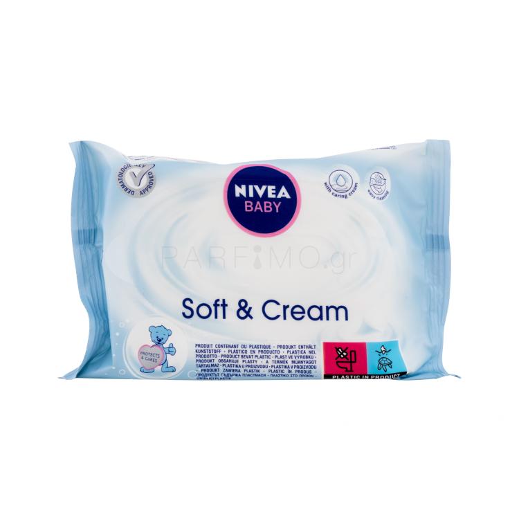 Nivea Baby Soft &amp; Cream Καθαριστικά μαντηλάκια για παιδιά 20 τεμ