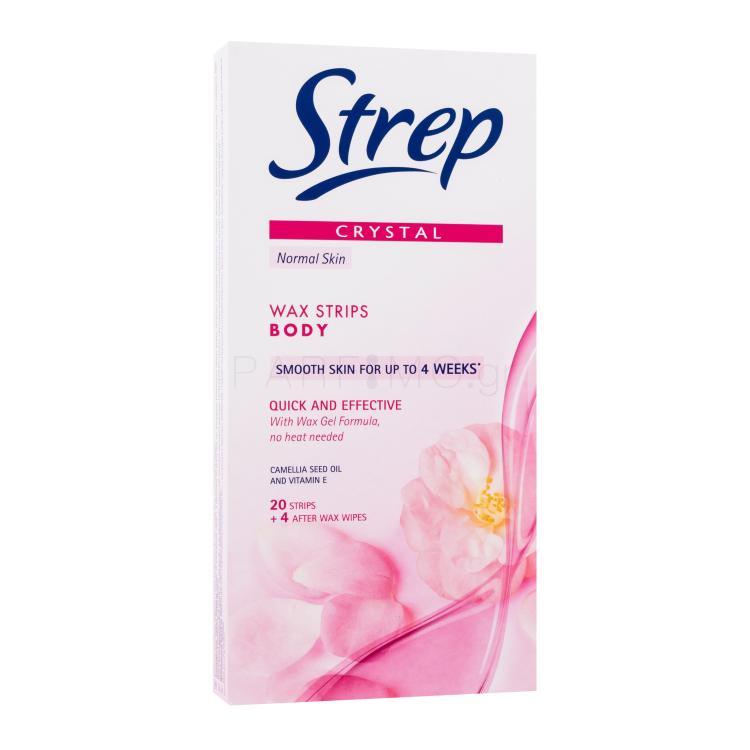 Strep Crystal Wax Strips Body Quick And Effective Normal Skin Προϊόν αποτρίχωσης για γυναίκες 20 τεμ