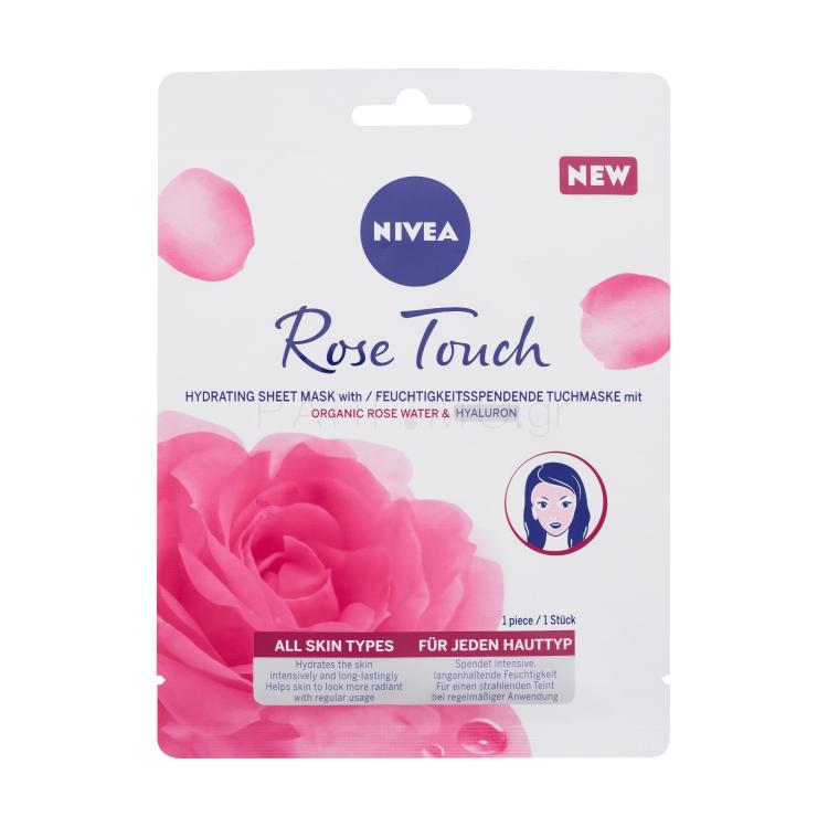 Nivea Rose Touch Hydrating Sheet Mask Μάσκα προσώπου για γυναίκες 1 τεμ