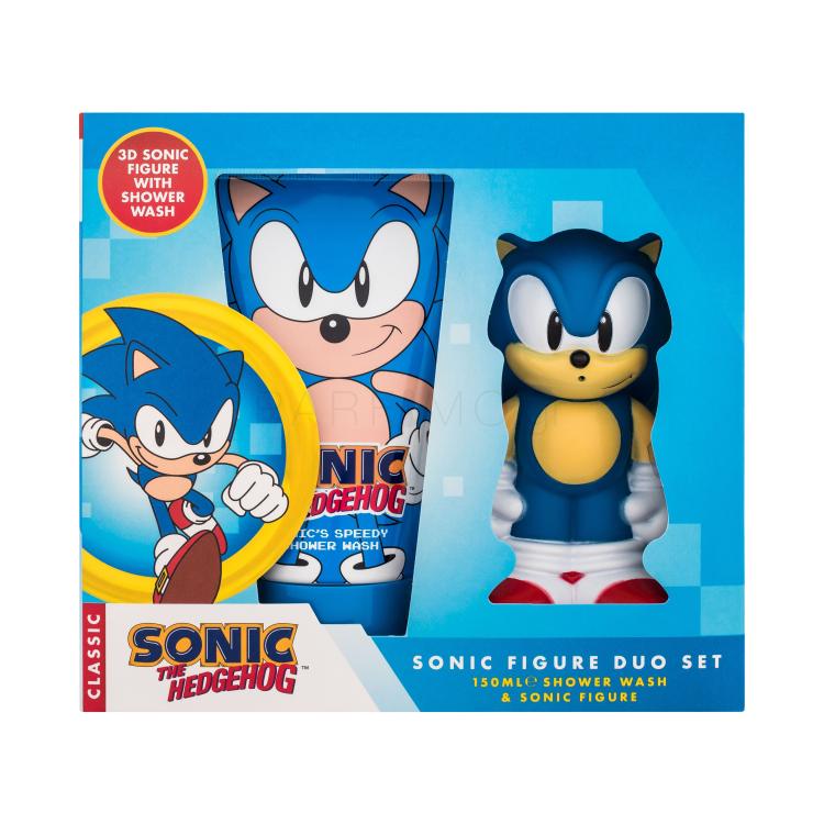 Sonic The Hedgehog Sonic Figure Duo Set Σετ δώρου Αφρόλουτρο 150 ml + φιγούρα παιχνίδι Sonic
