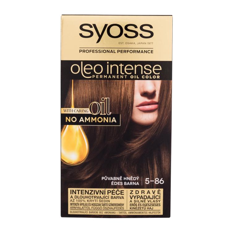 Syoss Oleo Intense Permanent Oil Color Βαφή μαλλιών για γυναίκες 50 ml Απόχρωση 5-86 Sweet Brown