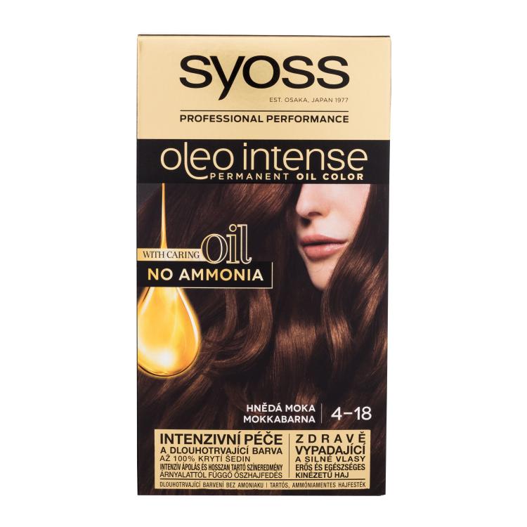 Syoss Oleo Intense Permanent Oil Color Βαφή μαλλιών για γυναίκες 50 ml Απόχρωση 4-18 Mokka Brown