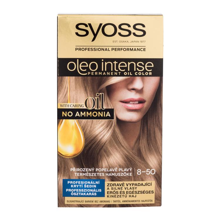 Syoss Oleo Intense Permanent Oil Color Βαφή μαλλιών για γυναίκες 50 ml Απόχρωση 8-50 Natural Ashy Blond