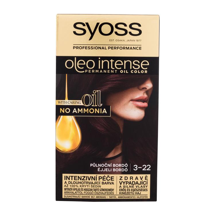 Syoss Oleo Intense Permanent Oil Color Βαφή μαλλιών για γυναίκες 50 ml Απόχρωση 3-22 Midnight Bordeaux
