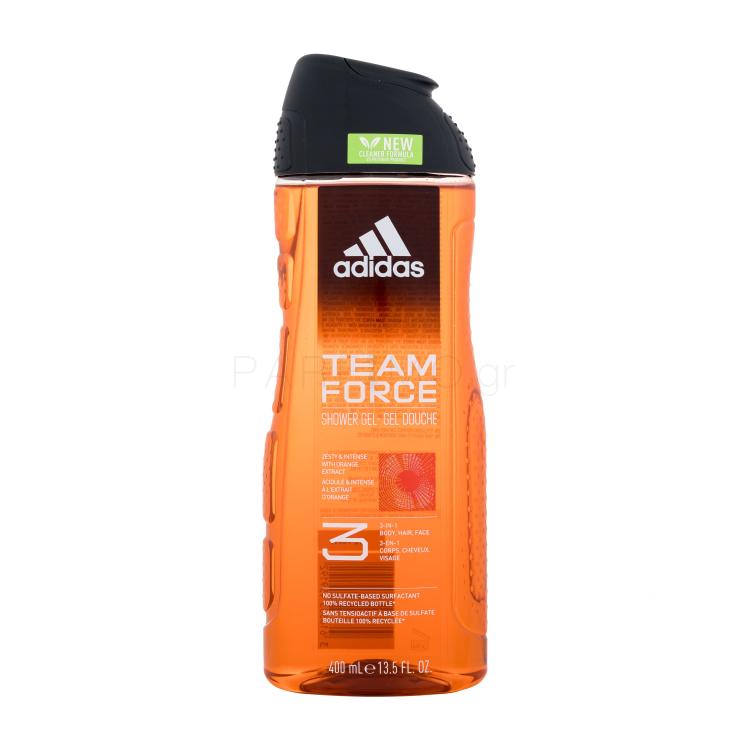 Adidas Team Force Shower Gel 3-In-1 New Cleaner Formula Αφρόλουτρο για άνδρες 400 ml