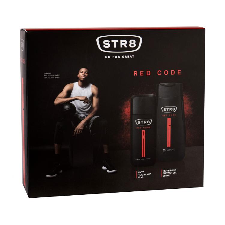 STR8 Red Code Σετ δώρου αποσμητικό 75 ml + αφρόλουτρο 250 ml κατεστραμμένη συσκευασία