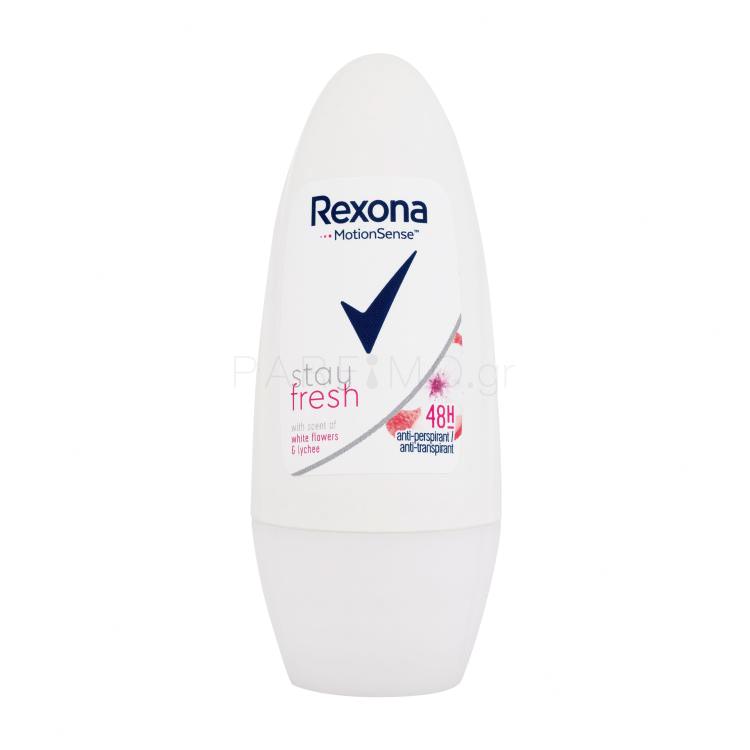 Rexona MotionSense Stay Fresh White Flowers &amp; Lychee Αντιιδρωτικό για γυναίκες 50 ml