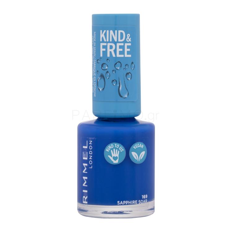 Rimmel London Kind &amp; Free Βερνίκια νυχιών για γυναίκες 8 ml Απόχρωση 169 Sapphire Soar