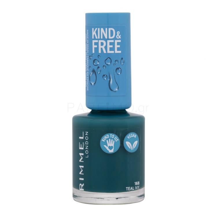 Rimmel London Kind &amp; Free Βερνίκια νυχιών για γυναίκες 8 ml Απόχρωση 168 Teal Ivy