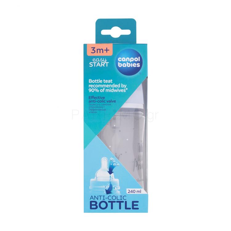 Canpol babies Royal Baby Easy Start Anti-Colic Bottle Little Prince 3m+ Μπιμπερό για παιδιά 240 ml