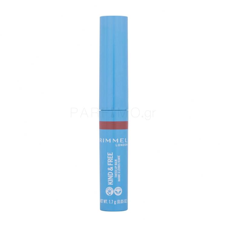 Rimmel London Kind &amp; Free Tinted Lip Balm Βάλσαμο για τα χείλη για γυναίκες 4 gr Απόχρωση 002 Natural Apricot