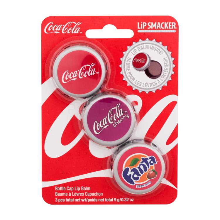 Lip Smacker Coca-Cola Bottle Cap Lip Balm Σετ δώρου Βάλσαμο χειλιών 3 x 3 g