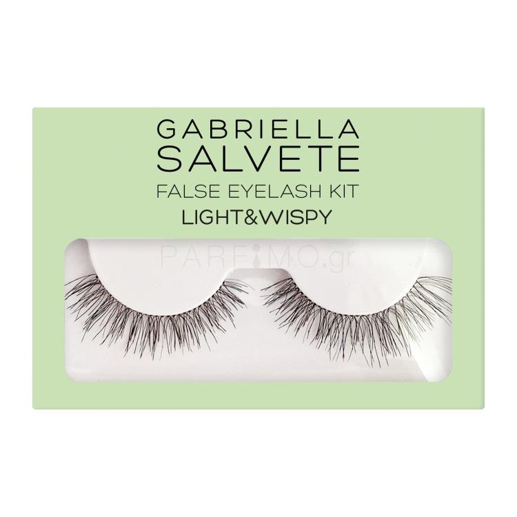Gabriella Salvete False Eyelash Kit Light &amp; Wispy Ψεύτικες βλεφαρίδες για γυναίκες 1 τεμ